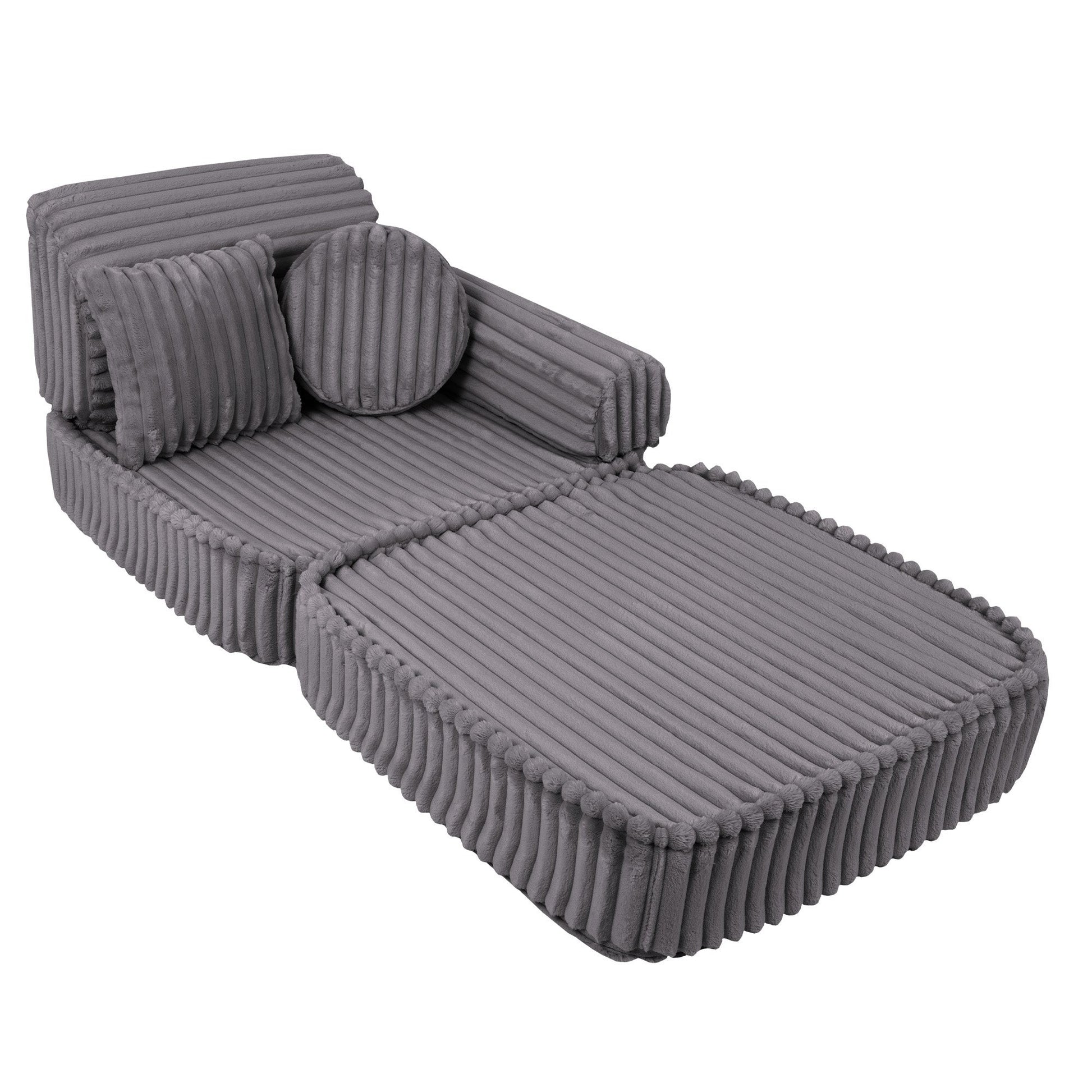MeowBaby Medium Modular Sofa Churros Jurassic Grey – rearranged modular foam seating | Nestling
