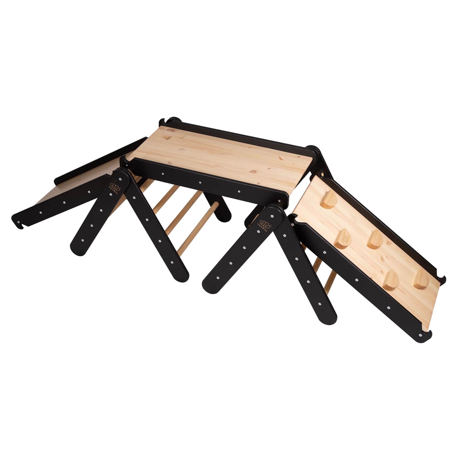 MeowBaby Climbing Triangle with Slide and Frame Black – дете катери черен триъгълен комплекс | Nestling