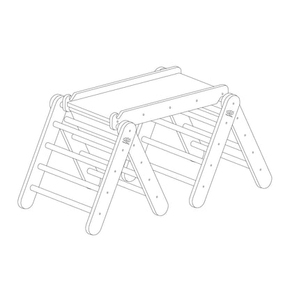 MeowBaby Climbing Triangle with Slide and Frame Black – пързалка закачена за черния триъгълник | Nestling