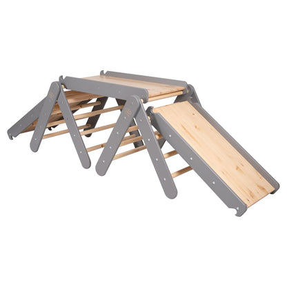 MeowBaby Climbing Triangle with Slide and Frame Grey – диаграма размери катерачен комплекс | Nestling