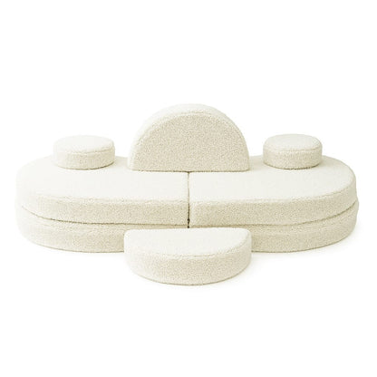 MeowBaby Coccolo Modular Kids Sofa 6 Piece Bearly – наредба облак-цвете с полулунен акцент | Nestling