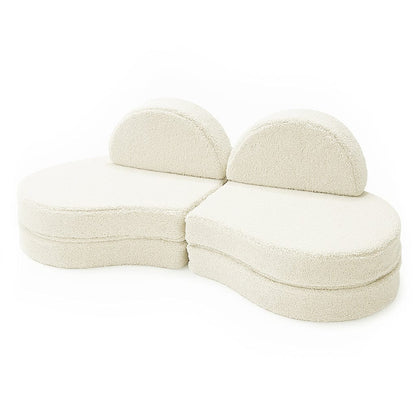 MeowBaby Coccolo Modular Kids Sofa 6 Piece Bearly – преден изглед пълен диван, две секции сглобени | Nestling