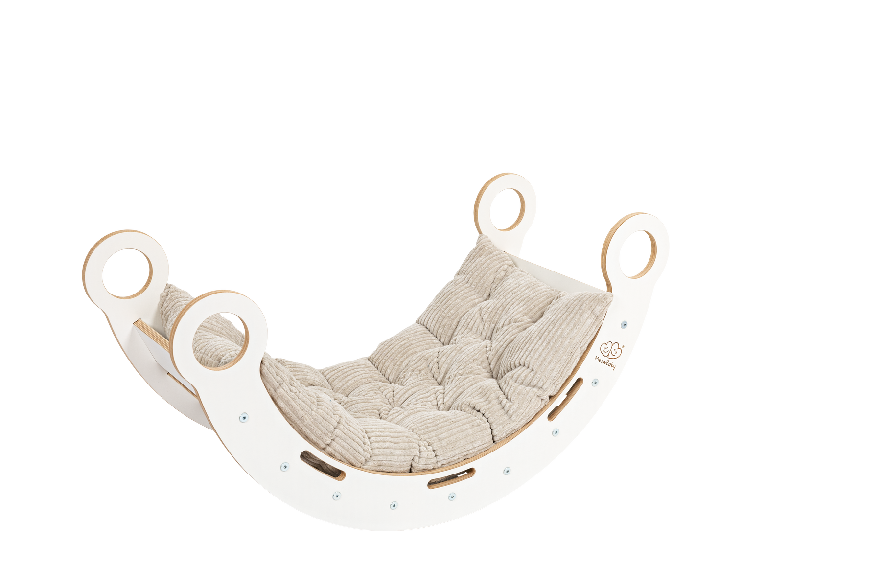 MeowBaby Dream Rocker with Slide & Ladder – White – kid riding wooden rocking horse toddler | Nestling