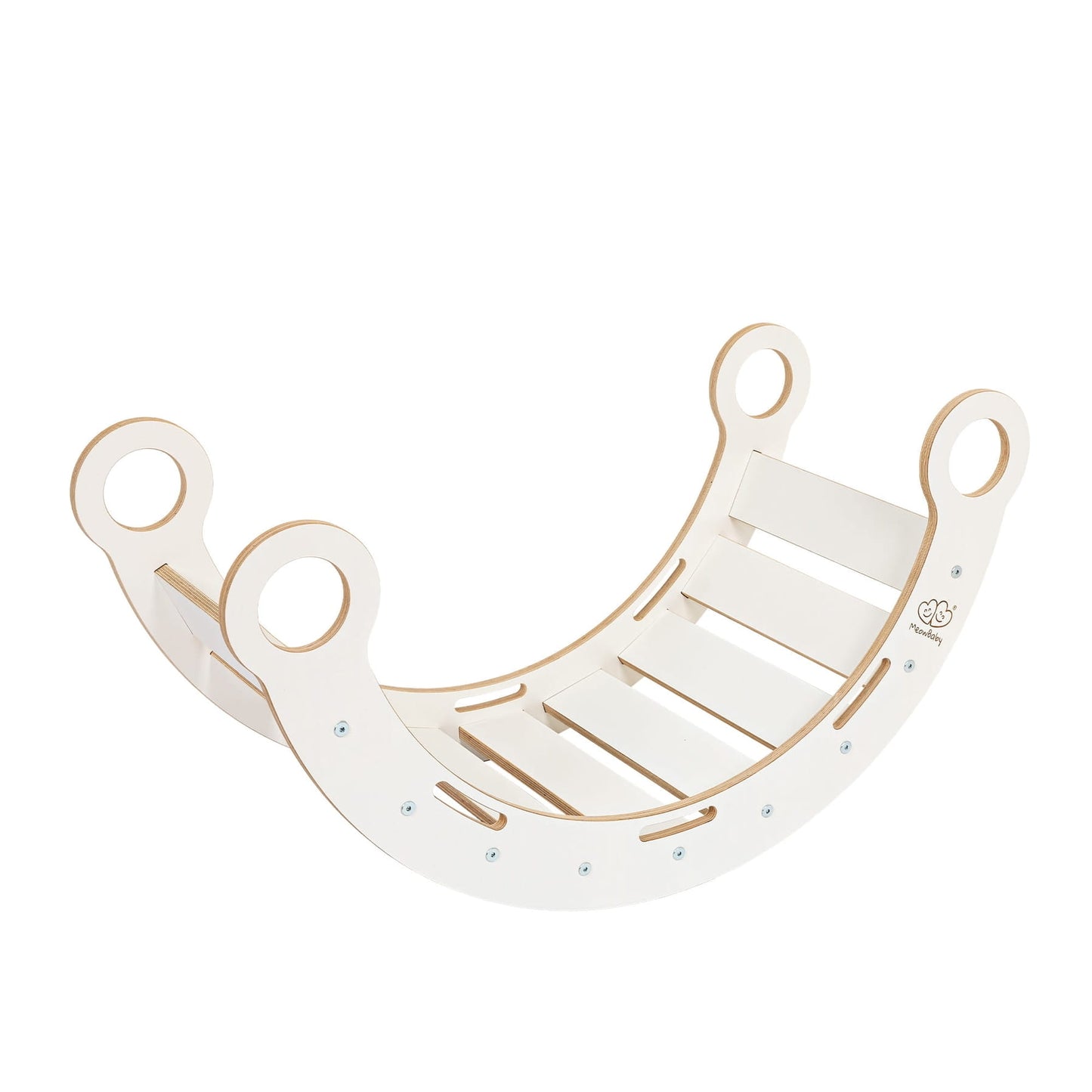 MeowBaby Dream Rocker with Slide & Ladder – White – wooden play rocker with ladder for children | Nestling