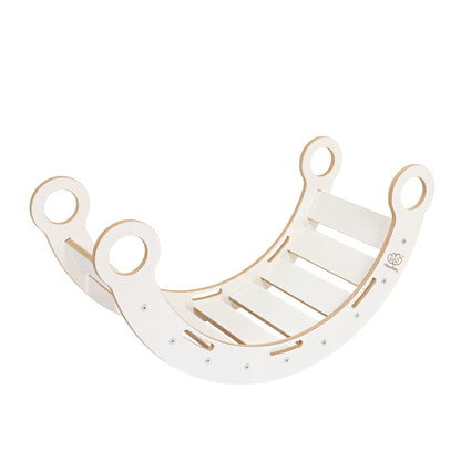 MeowBaby Dream Rocker with Slide & Ladder – White – wooden play rocker with ladder for children | Nestling