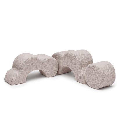 MeowBaby Foam Flower Shape Set – Bearly Grey – CE-certified foam kids room seating | Nestling