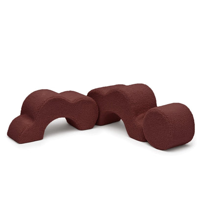 MeowBaby Foam Flower Shape Set – Bearly Brown – arch and cylinder foam pieces for kids obstacle play | Nestling
