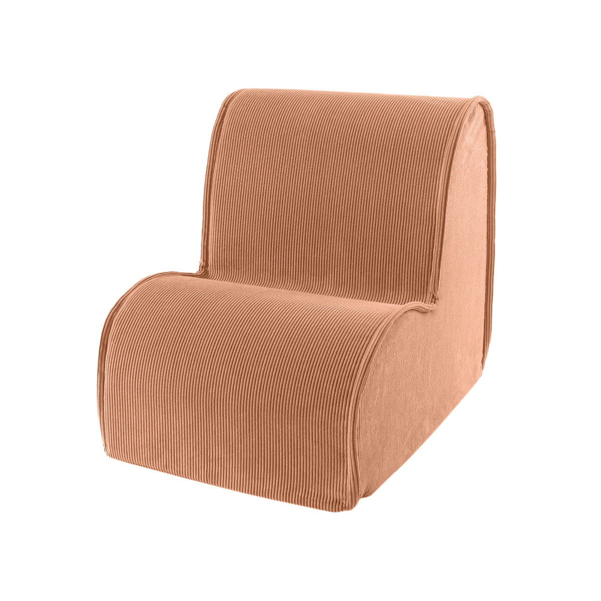 MeowBaby Kids Corduroy Chair Brick Childrens Armchair – brick terracotta corduroy kids armchair side view | Nestling