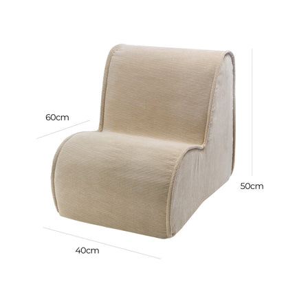 MeowBaby Kids Corduroy Chair Sand Childrens Armchair – dimensions diagram 60x50x40cm | Nestling