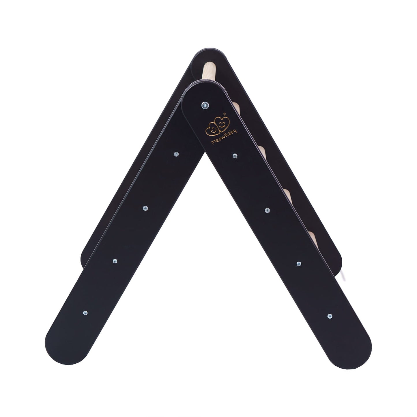 MeowBaby Kids Ladder with Slide and Climbing Wall Black – climbing wall with holds on gym | Nestling