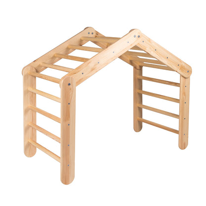 MeowBaby Large Ladder House Kids Playhouse – kids inside playhouse with pink tent cover | Nestling