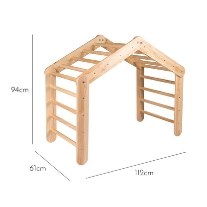 MeowBaby Large Ladder House Kids Playhouse – kids playing in large wooden house frame | Nestling