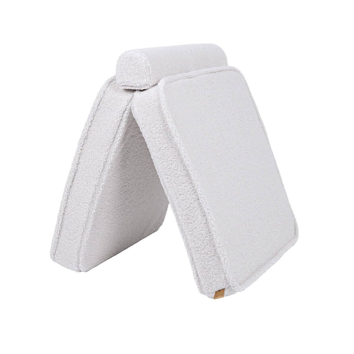 MeowBaby Large Modular Kids Sofa Bearly White Premium – flat mattress bed layout with bolster pillows | Nestling