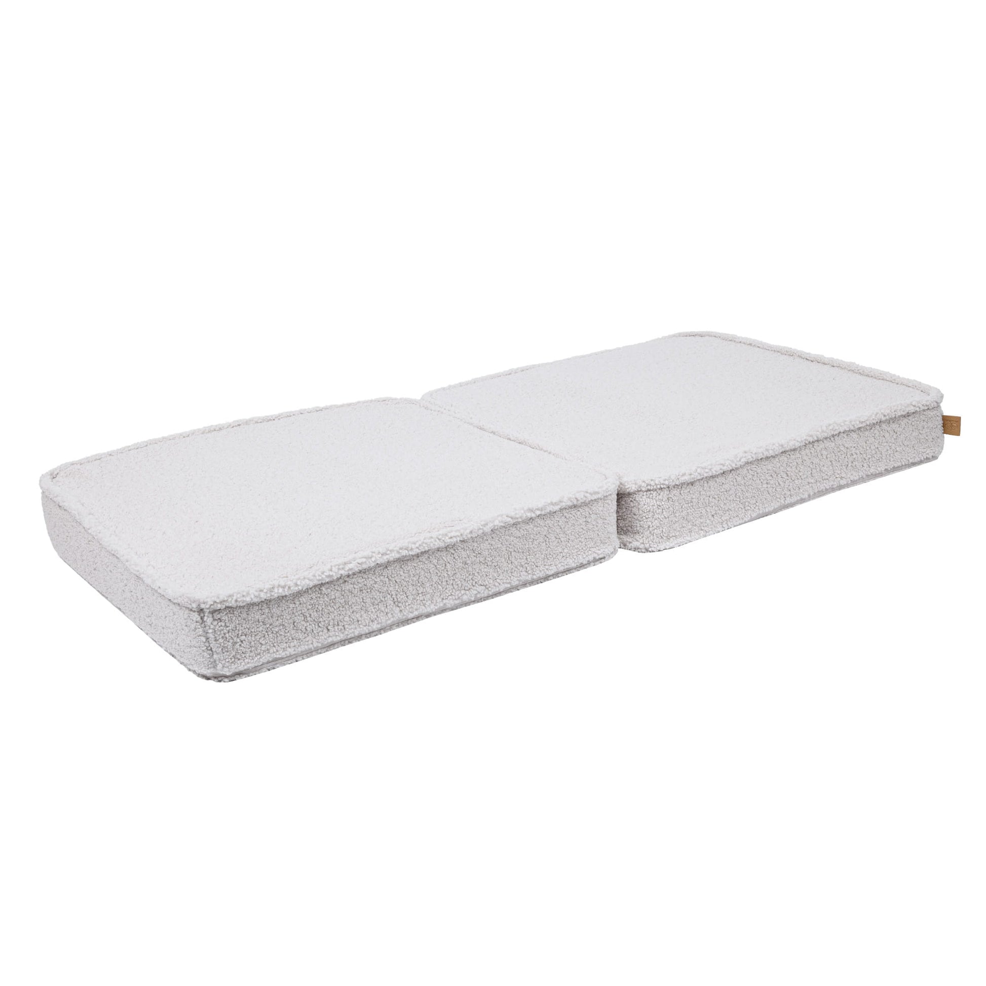 MeowBaby Large Modular Kids Sofa Bearly White Premium – single sofa section with backrest isolated view | Nestling