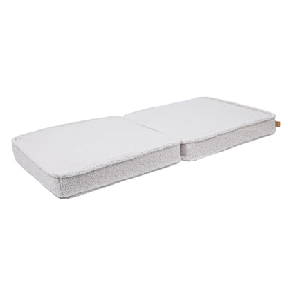 MeowBaby Large Modular Kids Sofa Bearly White Premium – single sofa section with backrest isolated view | Nestling