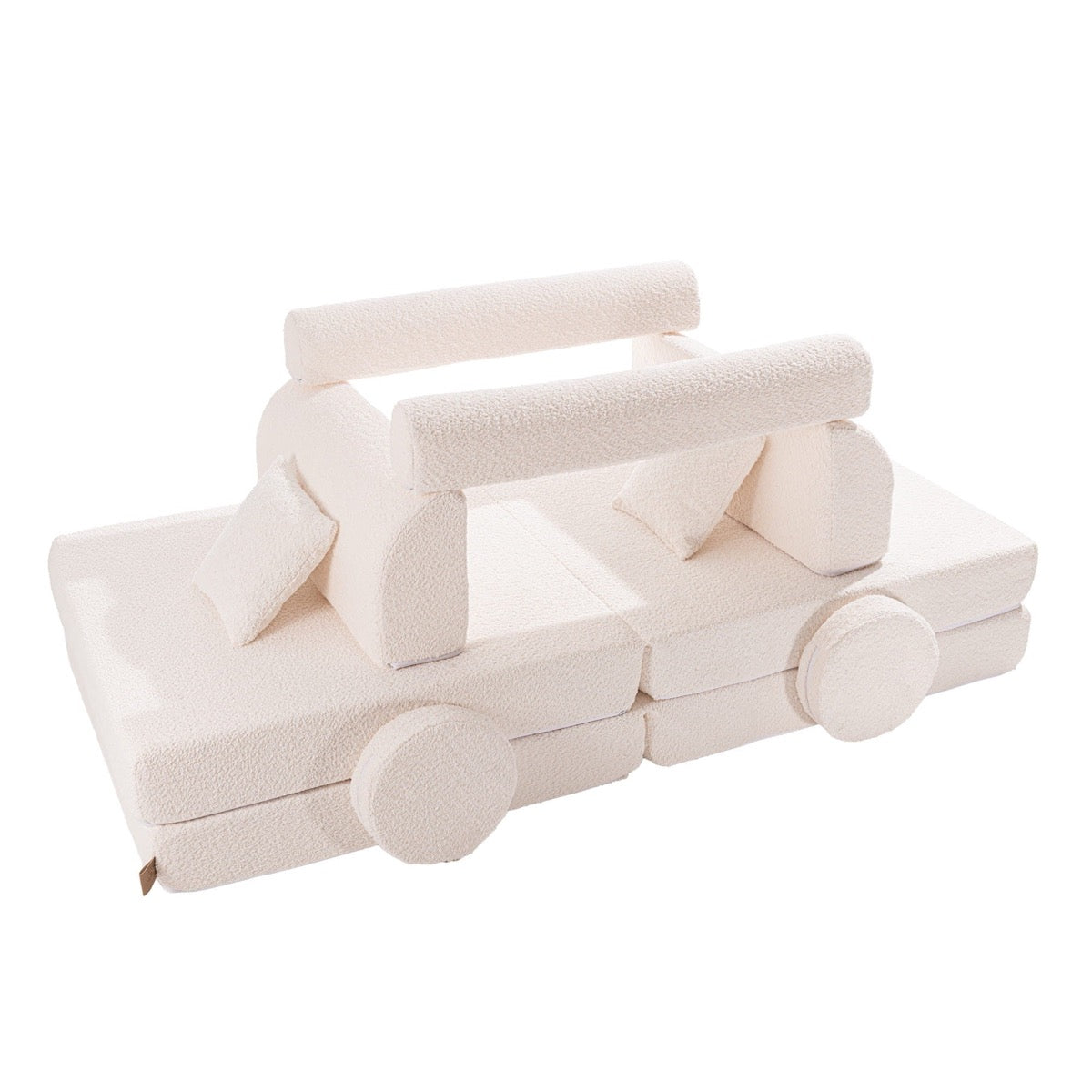 MeowBaby Large Modular Sofa Premium Boucle Kids Couch – scattered pieces showing versatility | Nestling