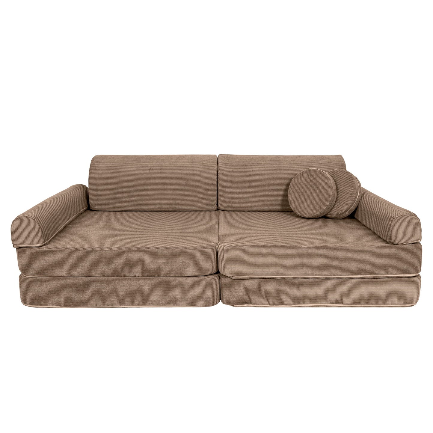 MeowBaby Large Modular Sofa Slimcord Corduroy Brown – dimensions diagram large sofa | Nestling