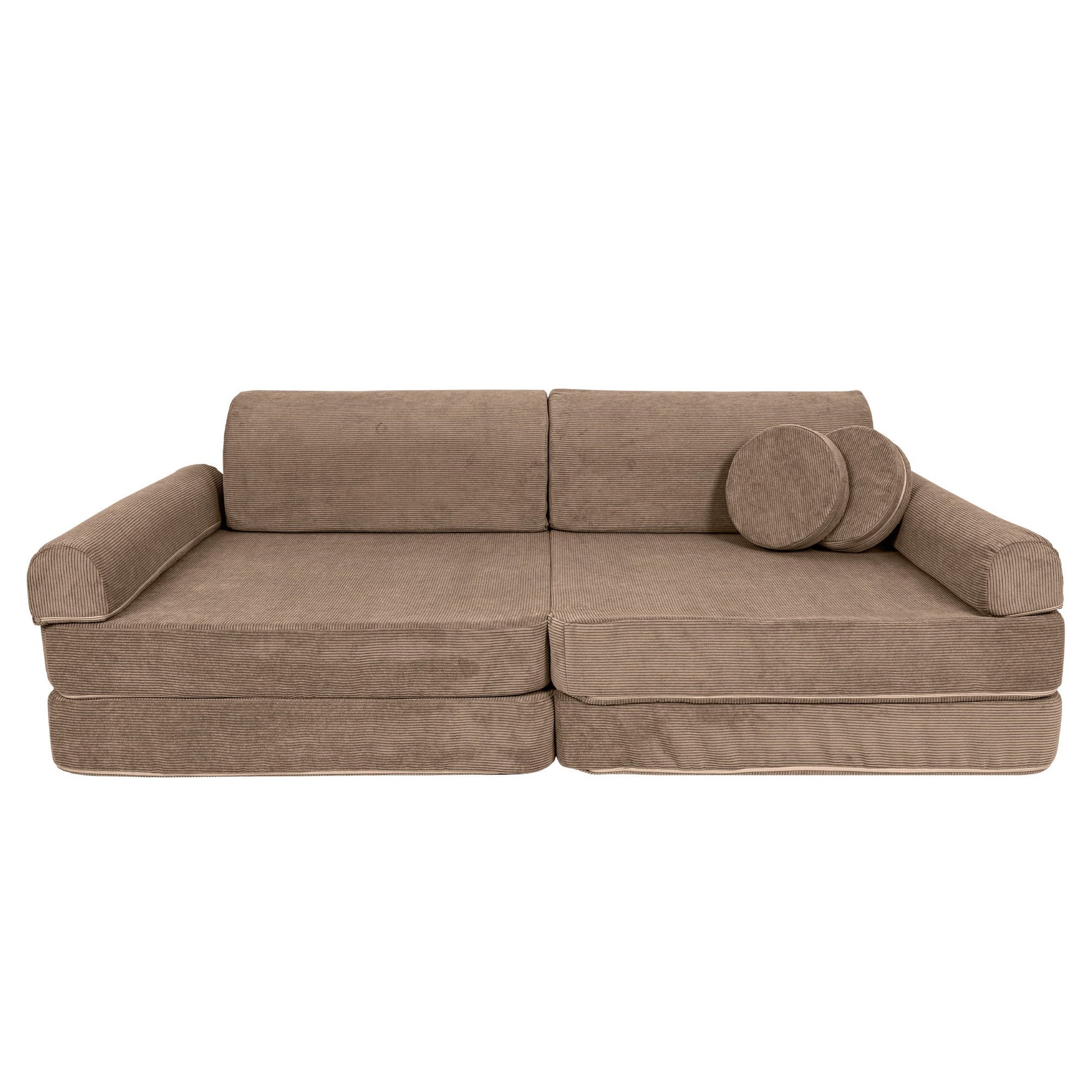 MeowBaby Large Modular Sofa Slimcord Corduroy Brown – dimensions diagram large sofa | Nestling