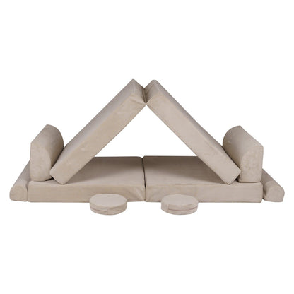 MeowBaby Large Slimcord Foam Sofa Ecru Kids Play Couch – конфигурация пенена арка палатка | Nestling