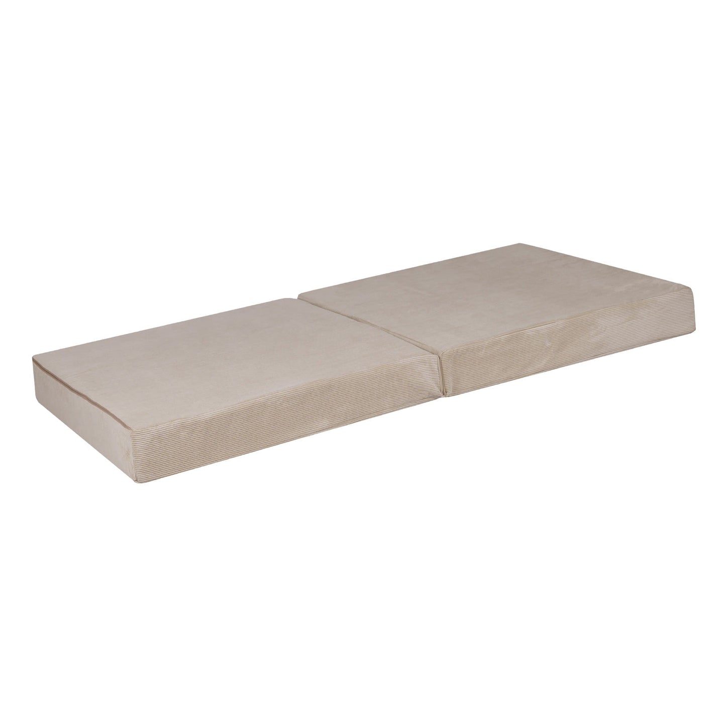 MeowBaby Large Slimcord Foam Sofa Ecru Kids Play Couch – два плоски пенени матрака разгънати | Nestling