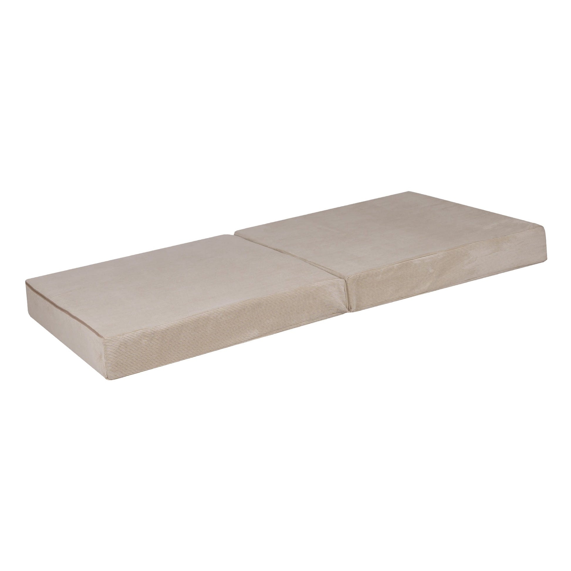 MeowBaby Large Slimcord Foam Sofa Ecru Kids Play Couch – два плоски пенени матрака разгънати | Nestling