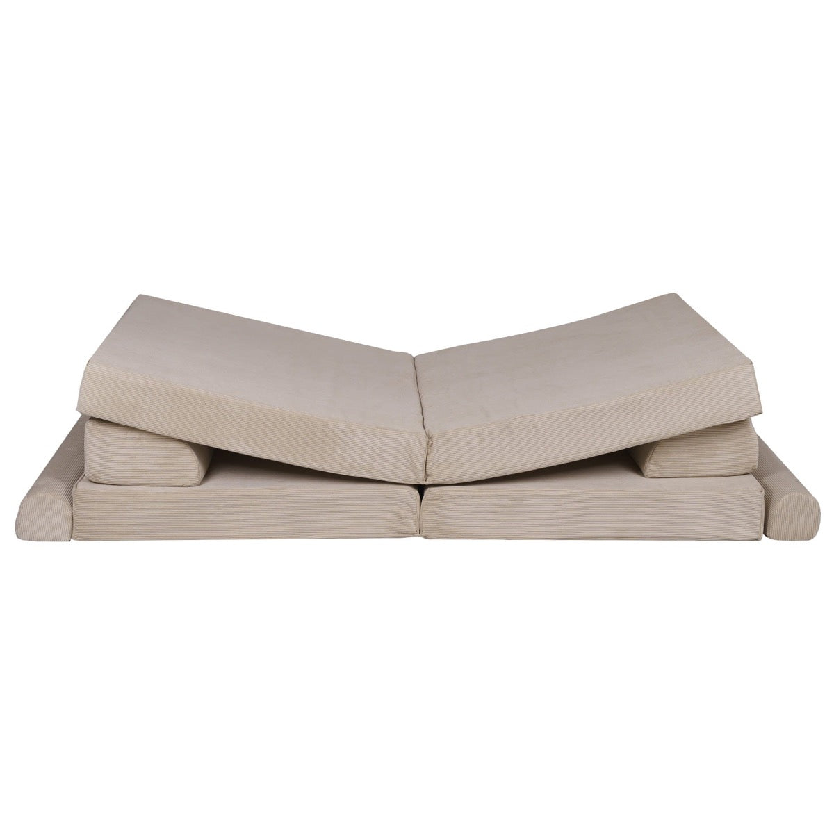 MeowBaby Large Slimcord Foam Sofa Ecru Kids Play Couch – конфигурация пенена палатка за детска игра | Nestling