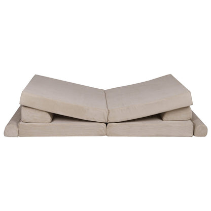 MeowBaby Large Slimcord Foam Sofa Ecru Kids Play Couch – конфигурация пенена палатка за детска игра | Nestling