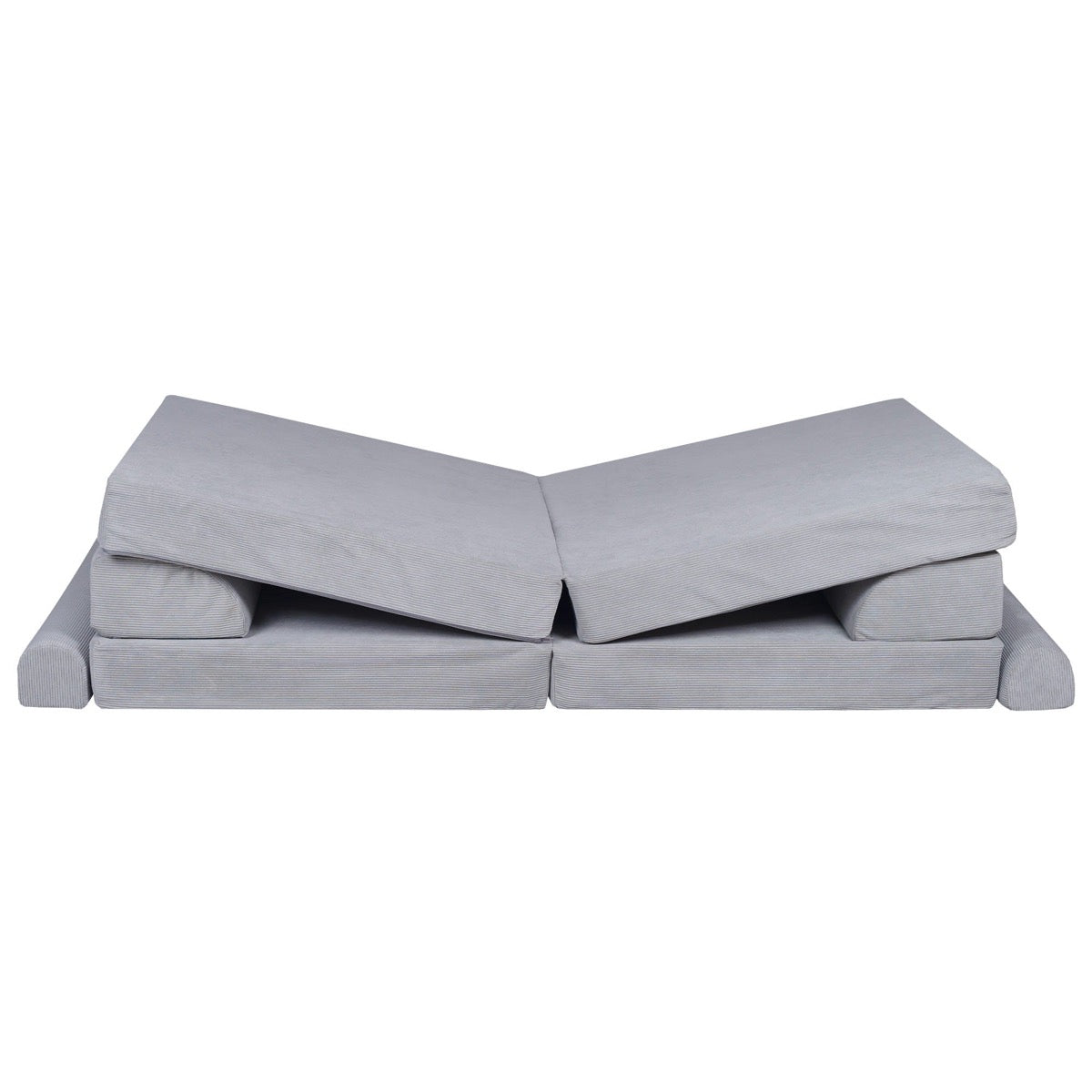 MeowBaby Large Slimcord Premium Sofa Gray Kids Couch – диванът пренареден като шезлонг стол | Nestling
