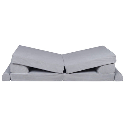 MeowBaby Large Slimcord Premium Sofa Gray Kids Couch – диванът пренареден като шезлонг стол | Nestling