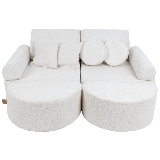 MeowBaby Medium Modular Sofa Boucle Kids Play Couch – пренаредена наредба пенен диван | Nestling