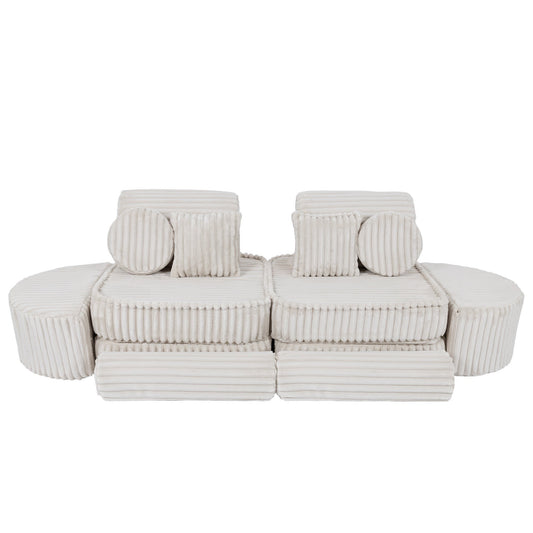MeowBaby Medium Modular Sofa Churros White Plus – sofa as cozy reading corner for kids | Nestling