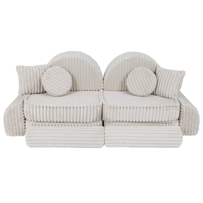 MeowBaby Medium Modular Sofa Churros White Plus – sofa bed flat layout for toddlers | Nestling