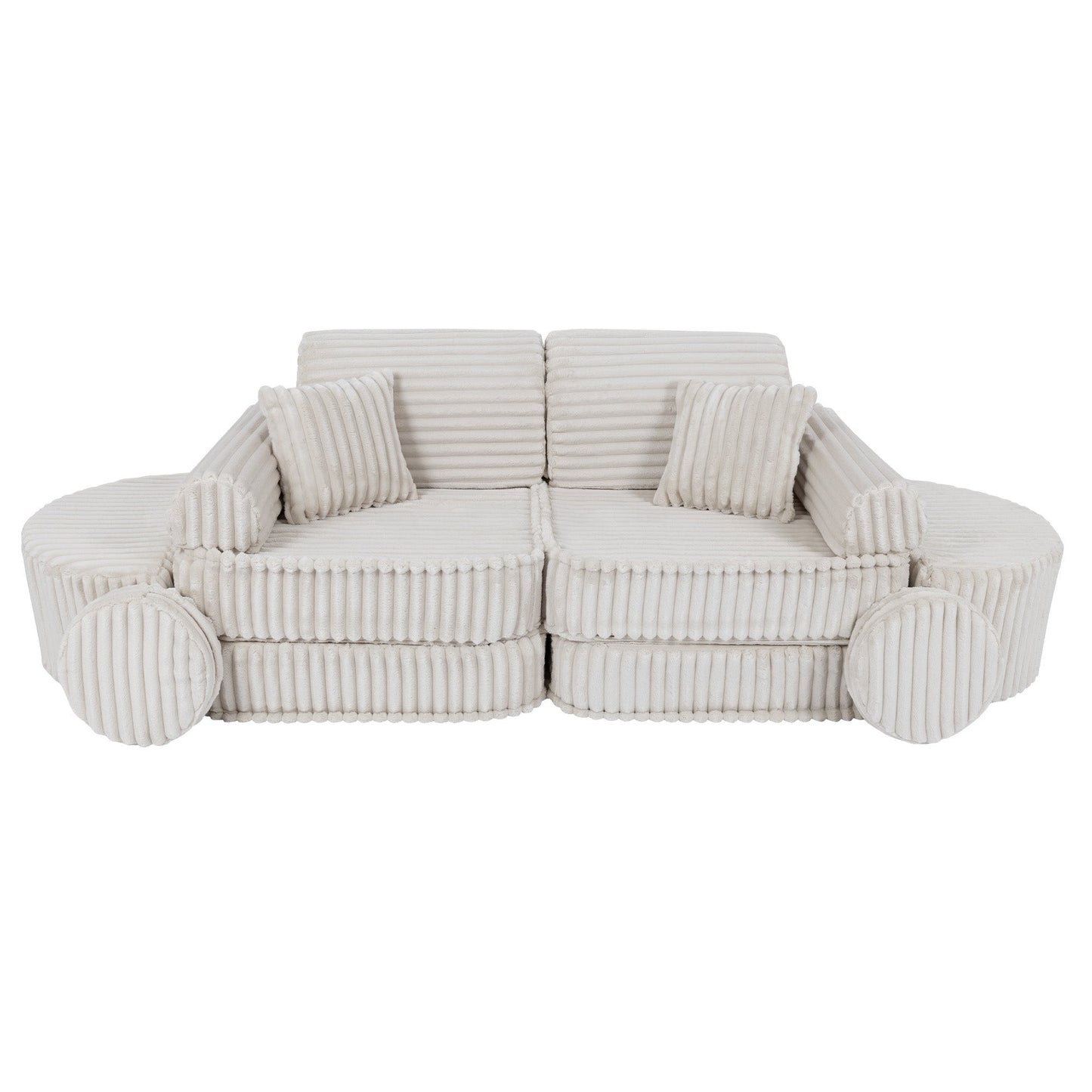 MeowBaby Medium Modular Sofa Churros White Plus – rearranged modular foam seating | Nestling