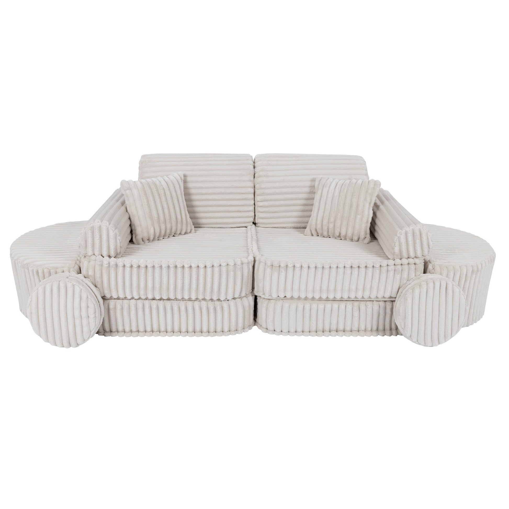 MeowBaby Medium Modular Sofa Churros White Plus – rearranged modular foam seating | Nestling