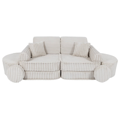 MeowBaby Medium Modular Sofa Churros White Plus – rearranged modular foam seating | Nestling