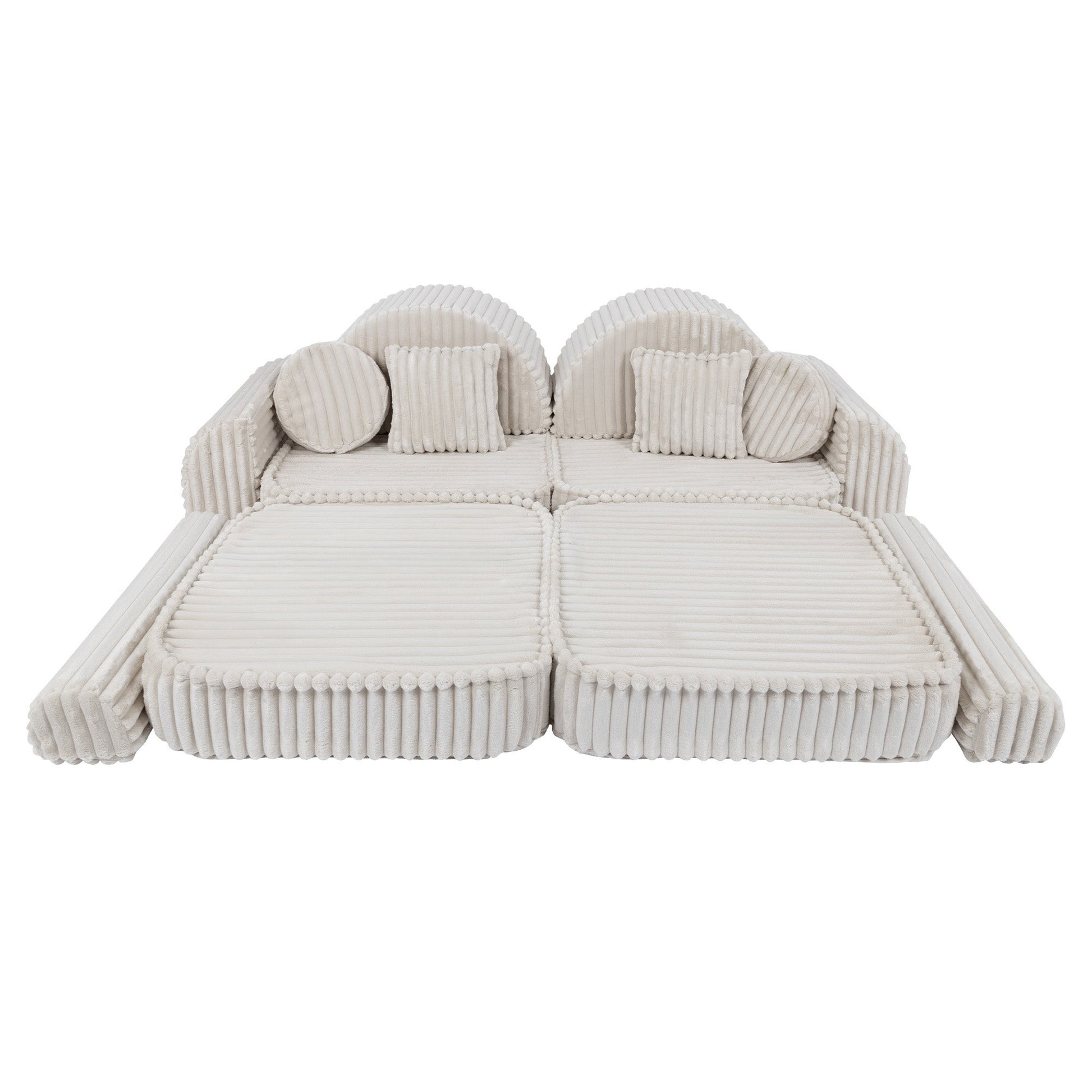 MeowBaby Medium Modular Sofa Churros White Plus – wide sofa arrangement for family room | Nestling