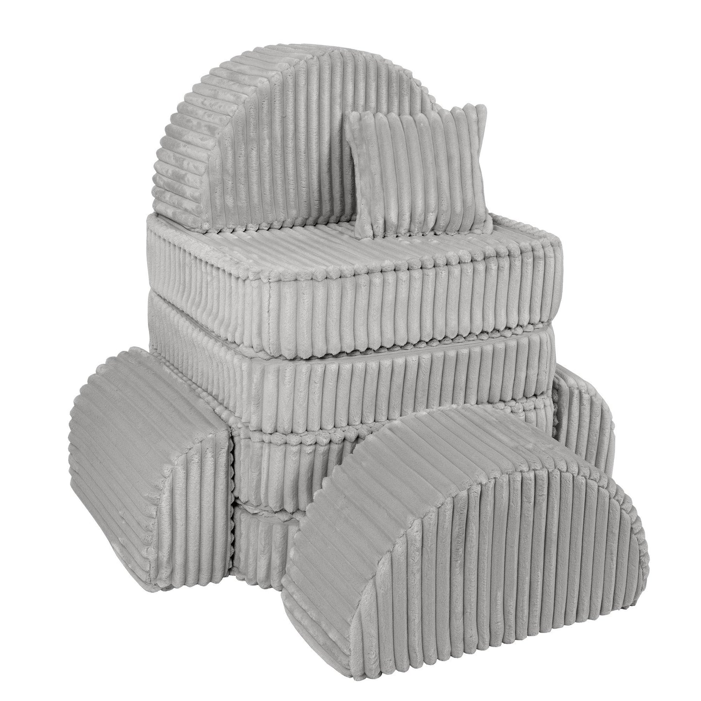 MeowBaby Medium Modular Sofa Moon Grey Plus – rearranged modular foam seating | Nestling