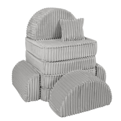 MeowBaby Medium Modular Sofa Moon Grey Plus – rearranged modular foam seating | Nestling