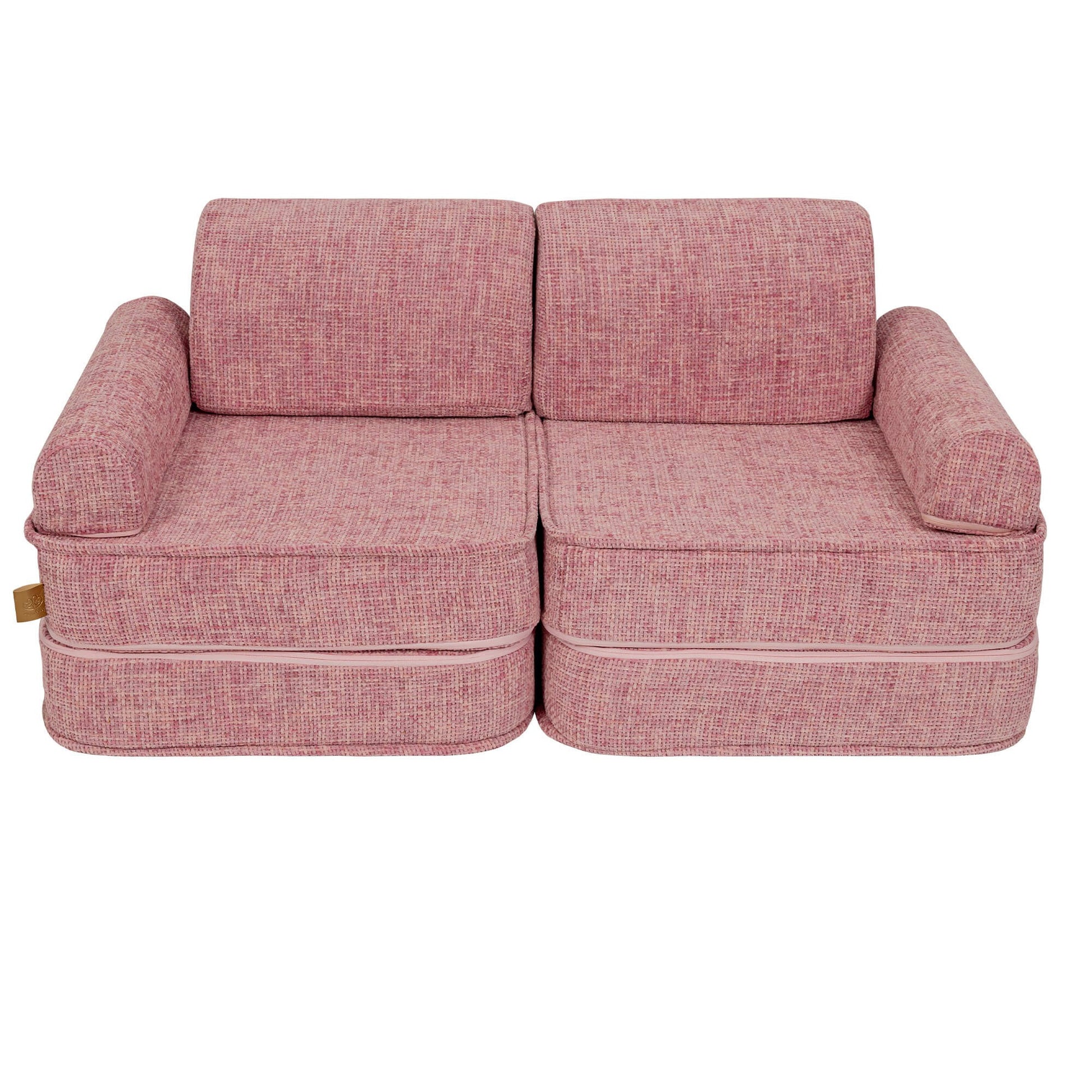 MeowBaby Modular Kids Sofa – Tangle Bubblegum Pink – компактен 2-местен диван за малки деца | Nestling