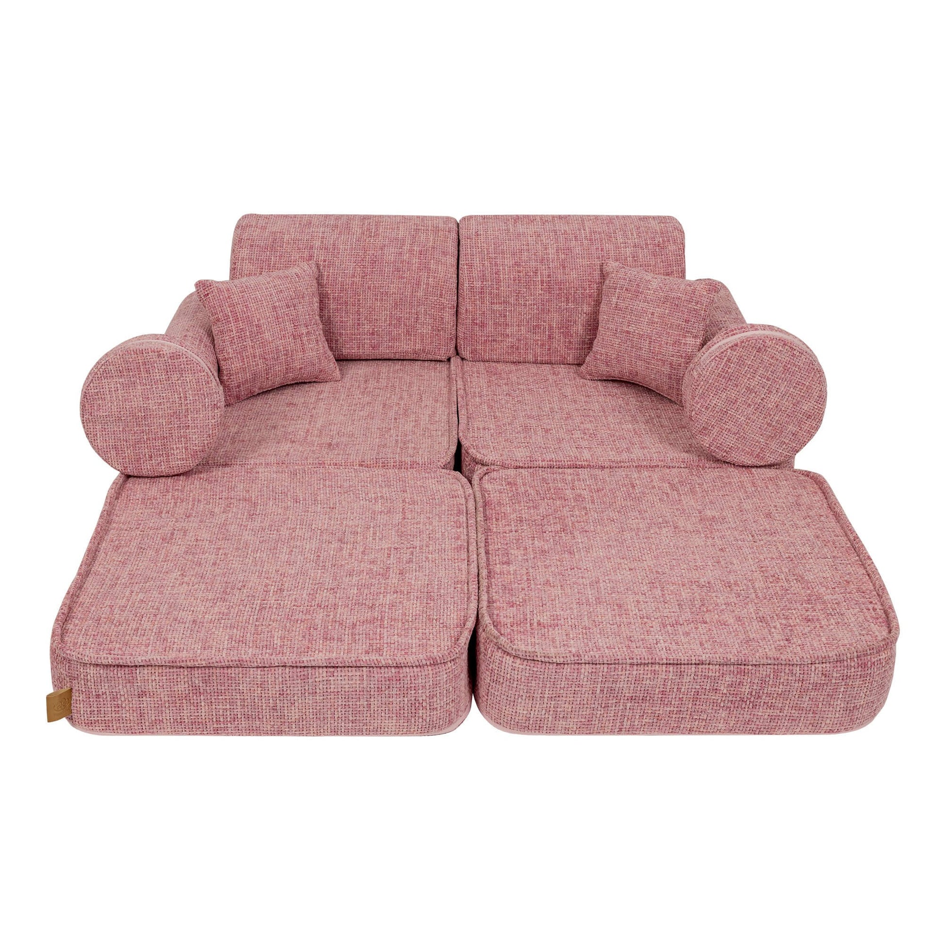 MeowBaby Modular Kids Sofa – Tangle Bubblegum Pink – конфигурация шезлонг пенен диван | Nestling