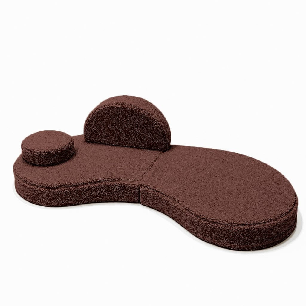 MeowBaby Modular Sofa Coccolo 6-Piece Kids Sofa Brown – single brown sofa module with backrest and cushion | Nestling