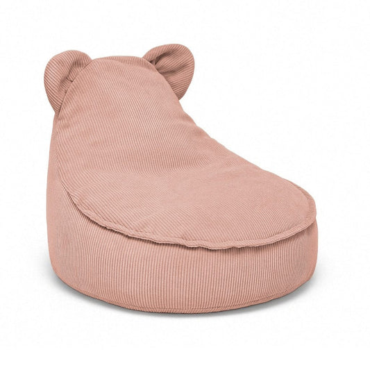 MeowBaby Slimcord Teddy Sako Bag Brick Kids Seat – teddy corduroy bean bag chair front view | Nestling