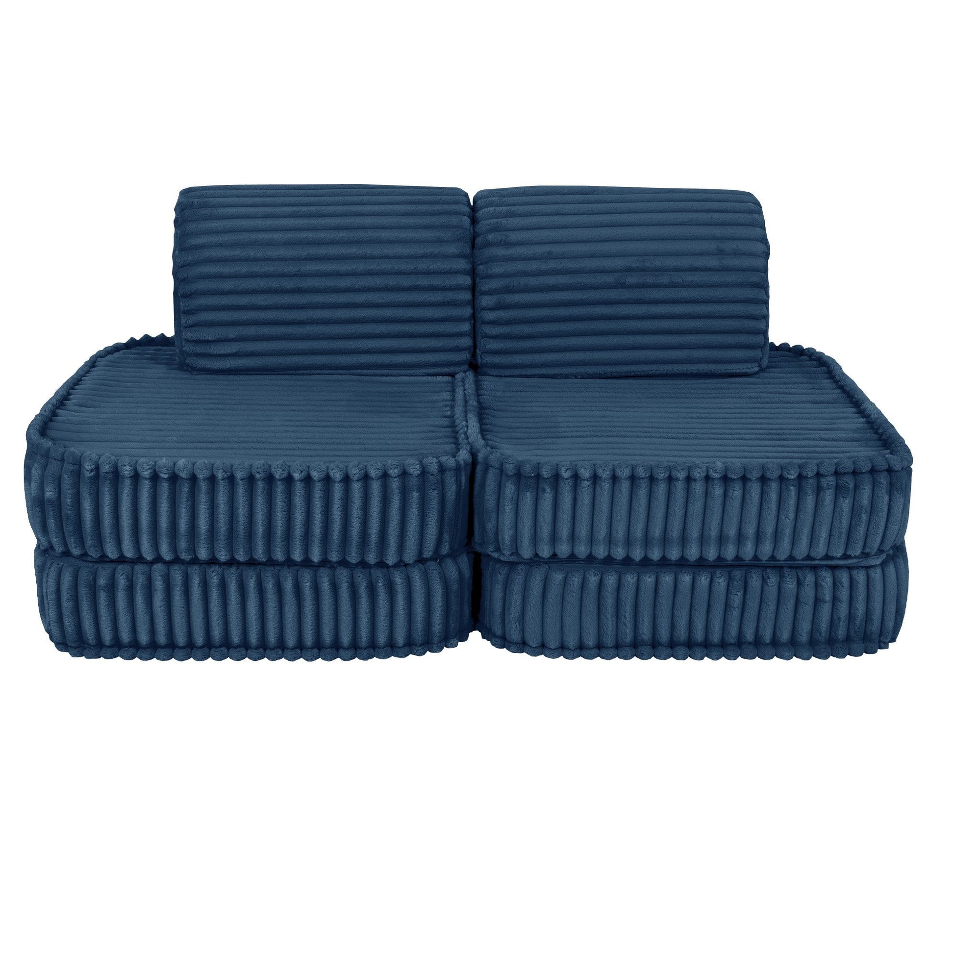MeowBaby Small Modular Sofa Churros Blue – dimensions diagram small corduroy sofa | Nestling