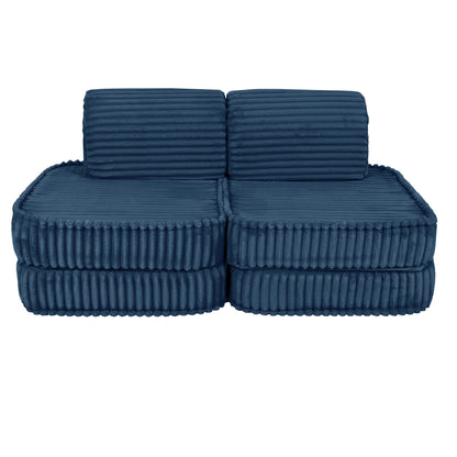 MeowBaby Small Modular Sofa Churros Blue – dimensions diagram small corduroy sofa | Nestling