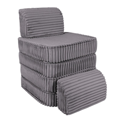 MeowBaby Small Modular Sofa Churros Jurassic Grey – rearranged foam play couch layout | Nestling