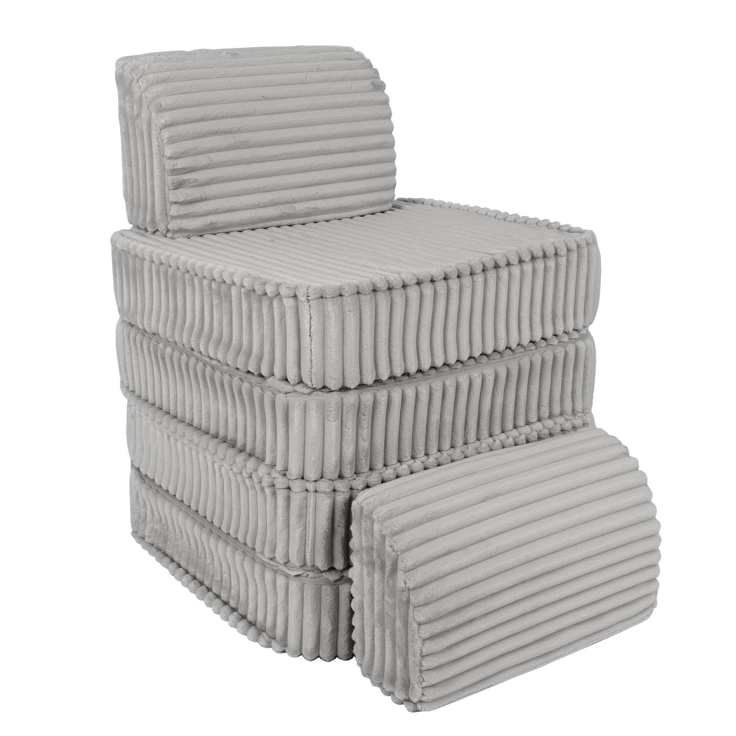 MeowBaby Small Modular Sofa Churros Moon Grey – lounge configuration for toddlers | Nestling