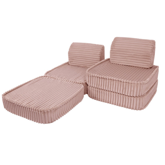 MeowBaby Small Modular Sofa Churros Pink Kids Play Couch – компактен пенен диван за малки деца | Nestling