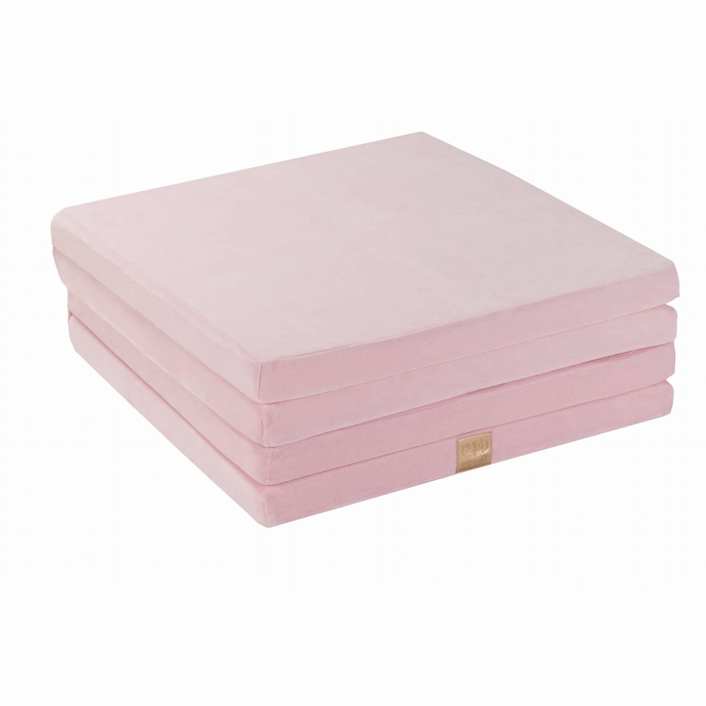 MeowBaby Square Play Mat Light Pink Velvet – сгъната детска постелка за игра | Nestling