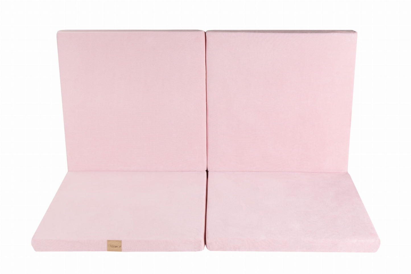 MeowBaby Square Play Mat Light Pink Velvet – навита постелка за съхранение и транспорт | Nestling