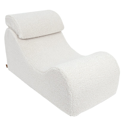 MeowBaby Wave Lounger Kids Lounge Chair Cream Bearly – ergonomic foam chair for children | Nestling